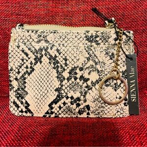 Sienna Mae faux snakeskin card wallet with key ring